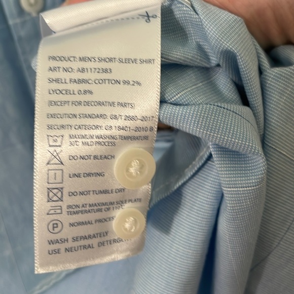 WHPOLOSPORTS NWT Men's Regular Fit Light Blue Logo Short Sleeve Button Shirt XL - Picture 8 of 9